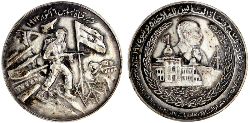 Ägypten
Republik, seit 1972
Versilberte Bronzemedaille 1975 a.d. Jom-Kippur-Kr...