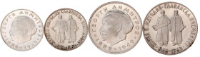 Bulgarien
Volksrepublik, 1946-1991
4 Silbermünzen: 2 und 5 Lewa 1963 slawisches Alphabeth und 2 und 5 Lewa 1964 Dimitrov. Polierte Platte