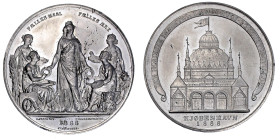 Dänemark
Christian IX., 1863-1906
Zinnmedaille 1888 v. Schmahlfeld u. Christesen, a.d. Nord. Industrie- & Landw. Ausstellung in Koppenhagen. Gebäude...