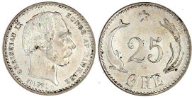 Dänemark
Christian IX., 1863-1906
25 Öre 1891. vorzüglich/Stempelglanz. Krause/Mishler 796.1.