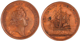 Frankreich
Ludwig XIV., 1643-1715
Bronzemedaille 1670 ohne Signatur, von Mauger. Auf die Seestreitkräfte. 41 mm. vorzüglich/Stempelglanz, Kratzer im...