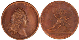 Frankreich
Ludwig XIV., 1643-1715
Bronzemedaille 1715 von Bernard und Duvivier, a.s. Tod. 41 mm. vorzüglich/Stempelglanz. Divo 319.