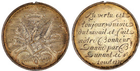Frankreich
Ludwig XV., 1715-1774
Gravierte Silbermedaille 1771. "La vertu est toujours suivie outravait et fuit notre Bonheur Donne par Bt. Dunant c...