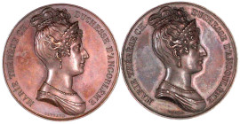 Frankreich
Ludwig XVI., 1774-1793
2 Varianten der Bronzemedaille o.J. von Gayrard, a.s. älteste Tochter Marie Therese von Angouleme (1778-1851). Je ...