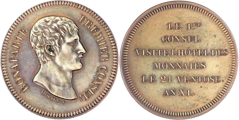 Frankreich
Konsulat unter Napoleon Bonaparte, 1799-1804
Probe in Bronze (5 Fra...