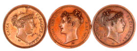 Frankreich
Napoleon I., 1804-1814, 1815
3 Bronzemedaillen, geprägt auf die Münzbesuche der Prinzessinnen Paulina, Ortesia und Elisa. Je 22 mm. alle ...