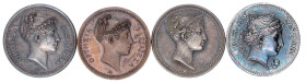Frankreich
Napoleon I., 1804-1814, 1815
4 Medaillen (3 X Silber, spätere Prägungen, 1 X Bronze, original) auf Karoline und Ortesia. Je 22 mm. alle v...