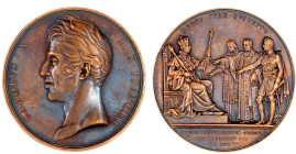 Frankreich
Charles X., 1824-1830
Bronzemedaille 1824 von Gayrard und Depaulis, a.d. Königswahl. 51 mm. vorzüglich