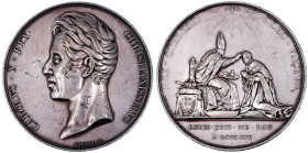 Frankreich
Charles X., 1824-1830
Silbermedaille 1825 von Gayrard, a.d. Krönung in Reims. 51 mm; 73,76 g. sehr schön/vorzüglich, Kratzer, Randfehler....