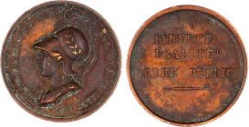Frankreich
Julirevolution 1830
Bronzemedaille 1830 von Montagny. Ehrenmedaille der Stadt Paris. 25 mm. vorzüglich. Collignon 843.