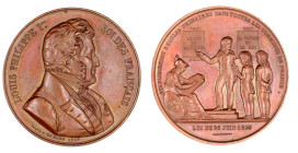 Frankreich
Louis Philippe I., 1830-1848
Bronzemedaille 1842 von Caque. Einführung der Schulpflicht in allen Kommunen Frankreichs 1833. 51 mm. vorzüg...