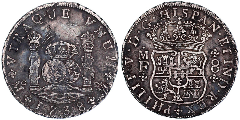 Mexiko
Philipp V., 1700-1746
8 Reales 1738, Mexico City. 26,52 g. sehr schön, ...