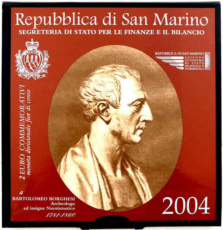 San Marino
2 Euro Gedenkmünze 2004, Bartolomeo Borghesi. Im Originalblister. St...