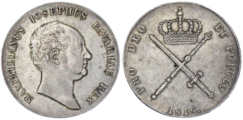 Bayern
Maximilian IV. (I.) Joseph, 1799-1806-1825
Kronentaler 1816. vorzüglich...