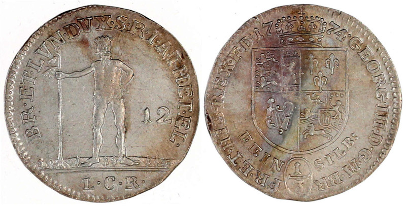 Braunschweig-Calenberg-Hannover
Georg III., 1760-1820
1/3 Taler Feinsilber 177...