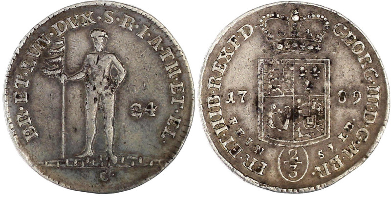 Braunschweig-Calenberg-Hannover
Georg III., 1760-1820
2/3 Taler Feinsilber 178...