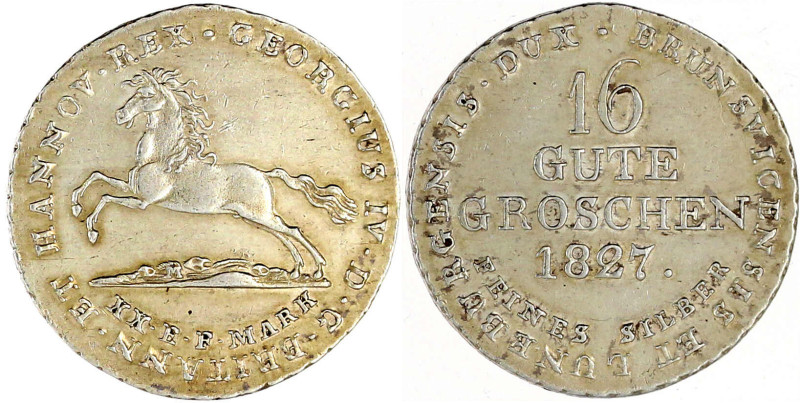 Braunschweig-Calenberg-Hannover
Georg IV., 1820-1830
16 Gute Groschen 1827. vo...