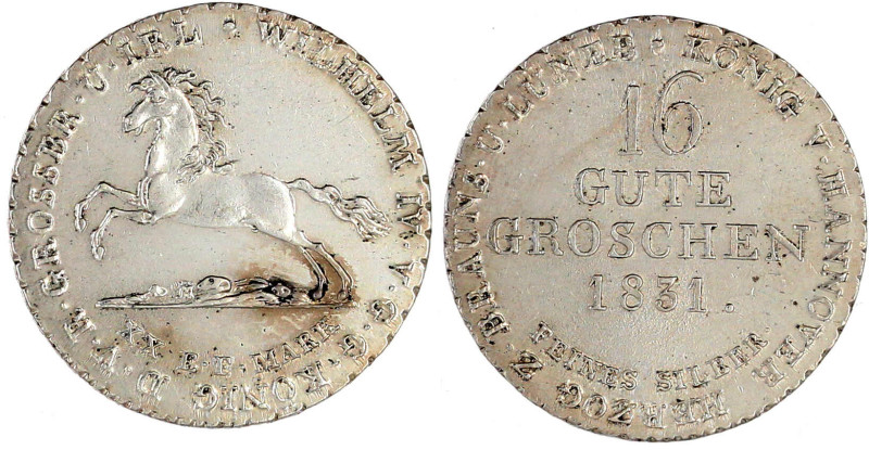 Braunschweig-Calenberg-Hannover
Wilhelm IV., 1830-1837
16 Gute Groschen 1831 M...