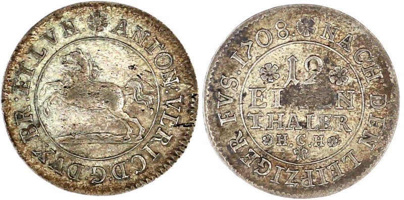 Braunschweig-Wolfenbüttel
Anton Ulrich, allein, 1704-1714
1/12 Taler 1708 HCH,...