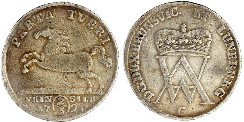 Braunschweig-Wolfenbüttel
August Wilhelm, 1714-1731
2/3 Taler 1721 C, Claustha...