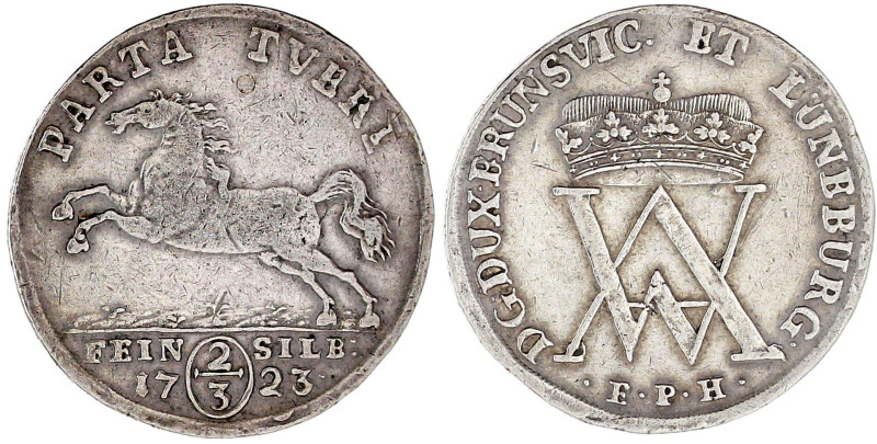 Braunschweig-Wolfenbüttel
August Wilhelm, 1714-1731
2/3 Taler 1723 EPH, Zeller...