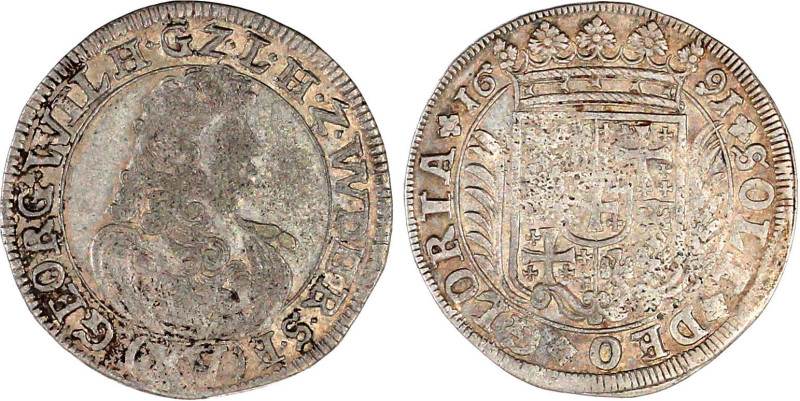 Leiningen/-Westerburg
Georg Wilhelm, 1637-1695
XV Kreuzer 1691, Westerburg. We...