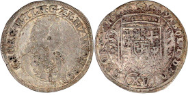 Leiningen/-Westerburg
Georg Wilhelm, 1637-1695
XV Kreuzer 1691, Westerburg. Wertzahl auf der Rs. unter dem Wappen. sehr schön, sehr selten. Joseph 1...