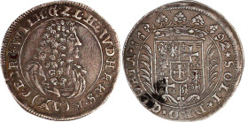 Leiningen/-Westerburg
Georg Wilhelm, 1637-1695
XV Kreuzer 1692 geändert aus 1691, Westerburg. Wertzahl auf der Rs. mittig unter dem Brustb. sehr sch...