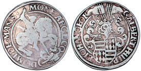 Mansfeld-eigentliche hinterortische Linie
Albrecht VII., Philipp II. und Johann Georg I., 1541-1546
1/2 Reichstaler 1543, Eisleben. 13,73 g. schön. ...