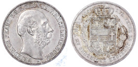 Mecklenburg-Schwerin
Friedrich Franz II., 1842-1883
Vereinstaler 1867 A. 25 jähr. Regierungsjubiläum. vorzüglich/Stempelglanz. Jaeger 59. Thun 216. ...