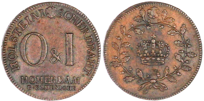 Schleswig-Holstein-Königliche Linie
Christian VII., 1766-1808
Kupfer-Marke ode...