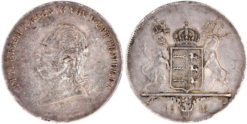 Württemberg
Friedrich I., 1806-1816
Kronentaler 1810 ILW. Großer Kopf. sehr sc...