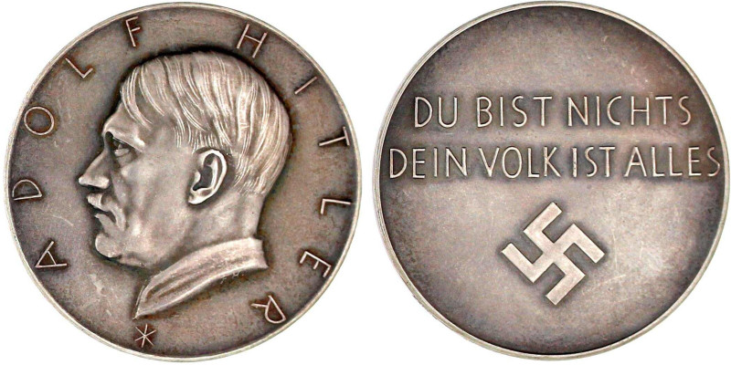 Drittes Reich
Silbermedaille o.J. von Hörnlein. Kopf Hitler l. "DU BIST NICHTS ...