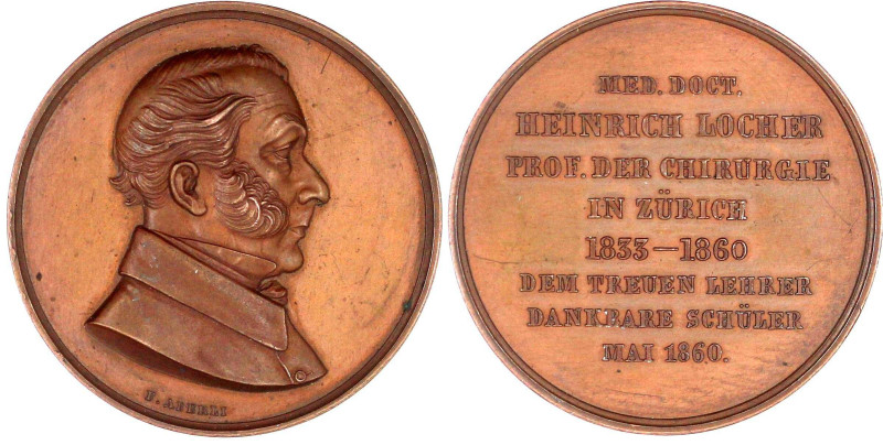 Medicina in Nummis
Personenmedaillen
Bronzemedaille 1860 v. F. Aberli, auf Hei...