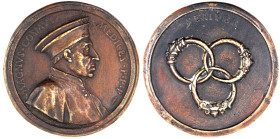 Renaissance
Italien
Bronzegussmedaillon o.J. v. Antonio Selvi (1679-1753) auf Cosimus I., den Großen de' Medici. Brustb. n.r., mit Mütze und Stehkra...