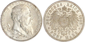 Baden
Friedrich I., 1856-1907
5 Mark 1902. 50 jähriges Regierungsjubiläum. prägefrisch/fast Stempelglanz. Jaeger 31.