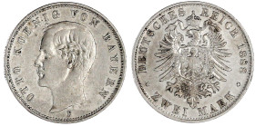 Bayern
Otto, 1886-1913
2 Mark 1888 D. vorzüglich. Jaeger 43.