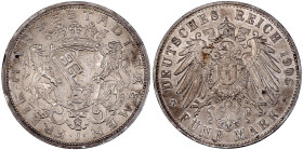 Bremen
5 Mark 1906 J. vorzüglich, prägebed. Randunebenheit. Jaeger 60.