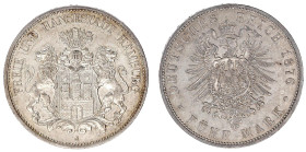 Hamburg
5 Mark 1876 J. gutes vorzüglich. Jaeger 62.