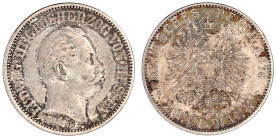 Hessen
Ludwig III., 1848-1877
2 Mark 1876 H. fast vorzüglich, Patina. Jaeger 66.