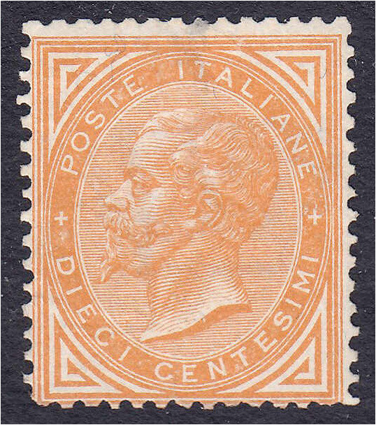 Ausland
Italien
10 C. König Viktor Emanuel II. 1863, braunorange, sauber in un...