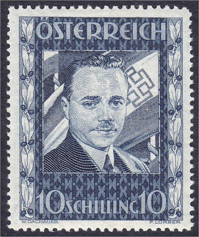 Ausland
Österreich
10 Schilling Dollfuß 1936, postfrische Erhaltung. Mi. 1.400...