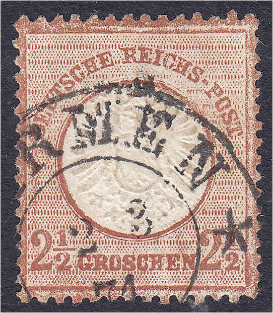 Deutschland
Deutsches Reich
2 1/2 Gr. großer Brustschild 1872, gestempelt Preu...