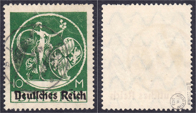 Deutschland
Deutsches Reich
10 M. Freimarken 1920, gestempelt, Type ,,II", kur...