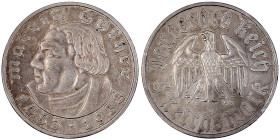 Gedenkmünzen
5 Reichsmark Luther
1933 J. sehr schön. Jaeger 353.