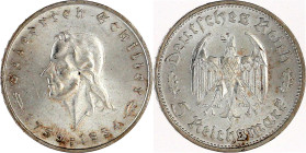 Gedenkmünzen
5 Reichsmark Schiller
1934 F. vorzüglich/Stempelglanz. Jaeger 359.