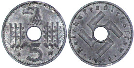 Reichskreditkassen
5 Pfennig 1940 F. vorzüglich, selten. Jaeger 618.