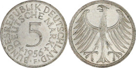 Kursmünzen
5 Deutsche Mark Silber 1951-1974
1956 F. vorzüglich/Stempelglanz. Jaeger 387.