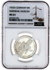 Gedenkmünzen
5 Deutsche Mark, Silber, 1952-1979
Germanisches Museum 1952 D. Im NGC-Blister mit Grading MS 63. prägefrisch. Jaeger 388.