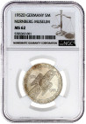 Gedenkmünzen
5 Deutsche Mark, Silber, 1952-1979
Germanisches Museum 1952 D. Im NGC-Blister mit Grading MS 62. vorzüglich/Stempelglanz. Jaeger 388.